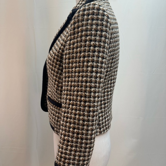 Brooks Brothers Women's Houndstooth Blazer - Black and Brown 2P - Picture 3 of 4